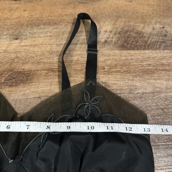 Vintage Handmade Slip Dress Dark Green Gray Satin Sleeveless Romantic Fairy - Picture 6 of 9